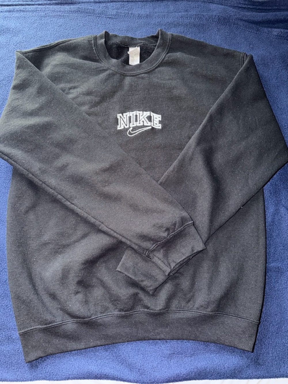 Nike Black Crewneck Sweatshirt with White Embroidered Logo